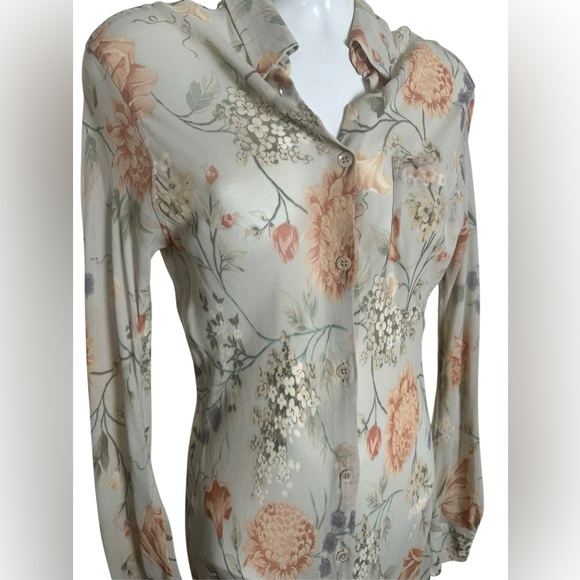 Jill Sander Silk Floral Sheer Button Dress/Duster - Picture 3 of 11